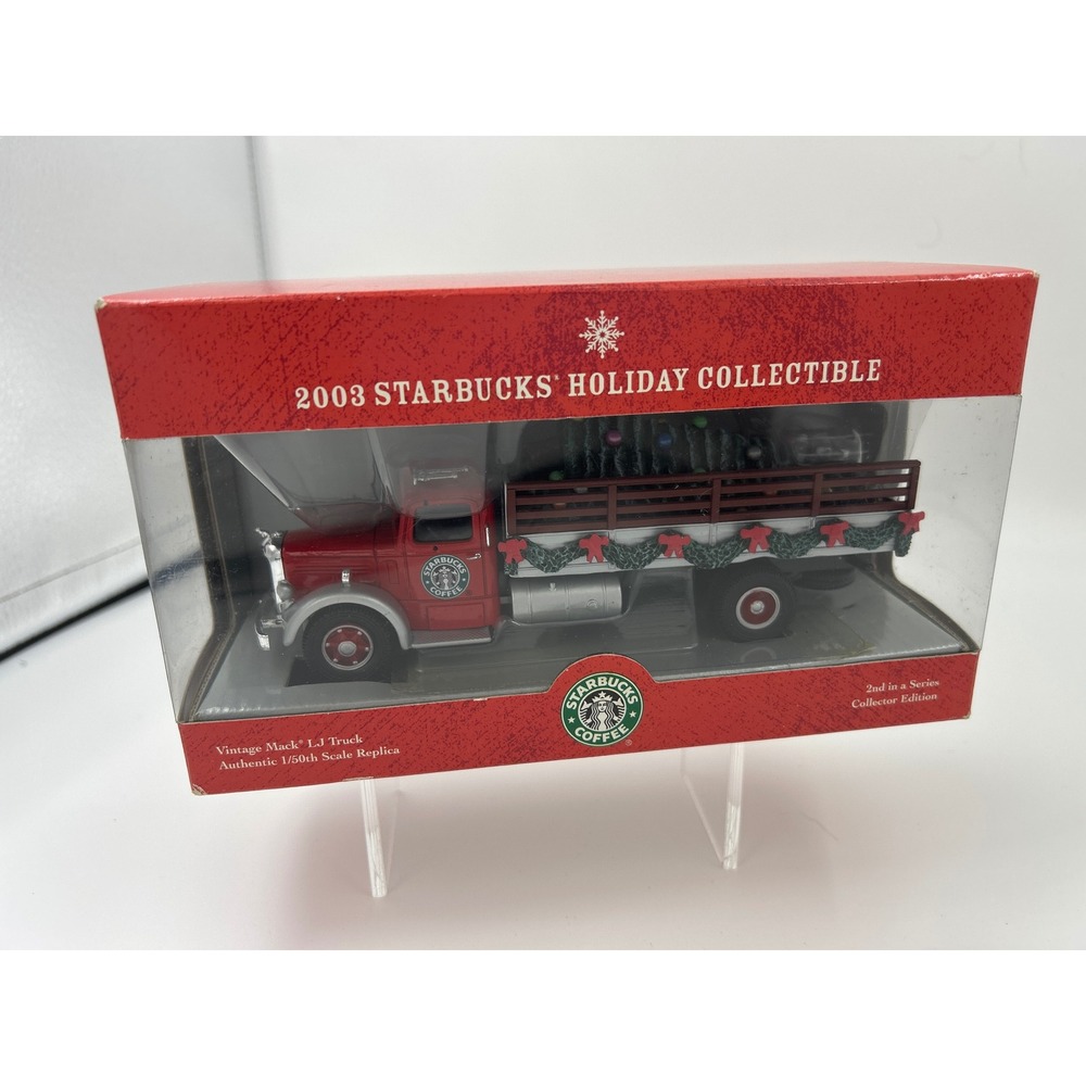 2003 Starbucks Holiday Collectible Mack LJ Truck 1/50 Corgi Die-Cast 183221 Red